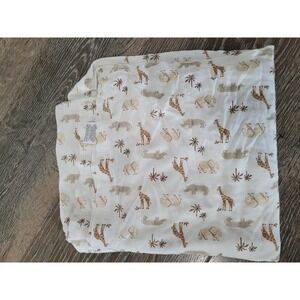 Milkberry Bamboo Swaddle Blanket Safari Animals Print 36" x 40"‎ #k4/h2